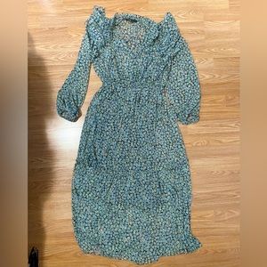 Maje Tiered floral-print metallic fil coupé midi dress